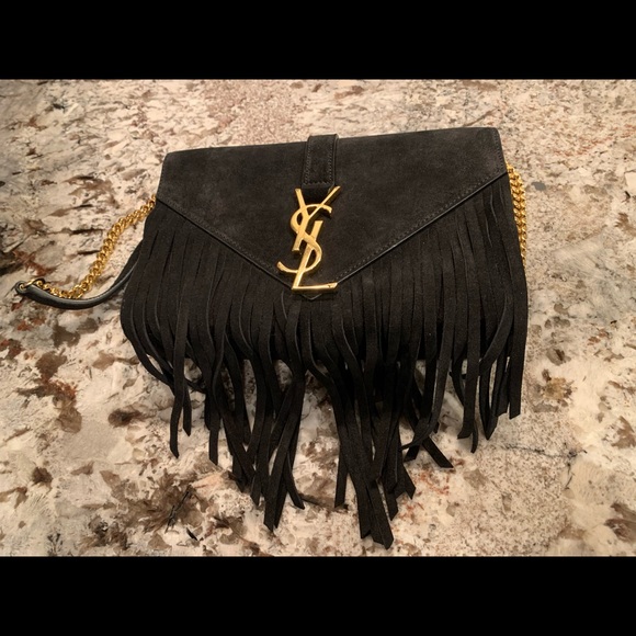 YSL Saint Laurent Monogram Fringe Crossbody Bag, - Picture 3 of 11
